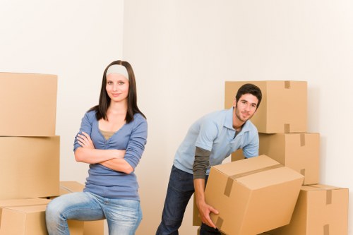 Packed moving boxes ready for house removals in Catford