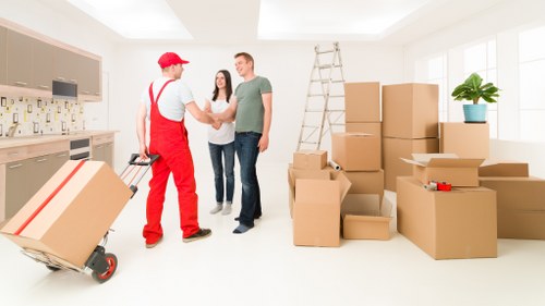 Packed removal van ready for a move in Catford